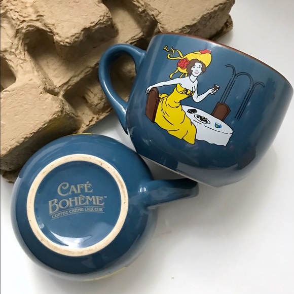 Café Bohēme Oversized Mug Set of 2 Coffee Soup Hot Chocolate - Picture 6 of 6